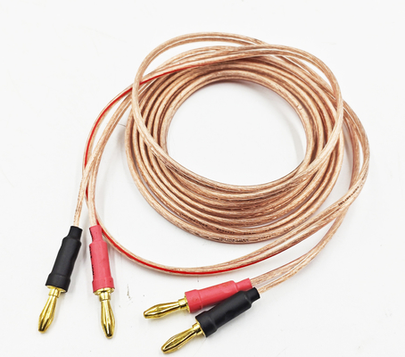 Cables de plátano transparentes de 14 Gauge para Bi-Wire Bi-Amp HiFi Surround Sound 99,9% de cobre OFC