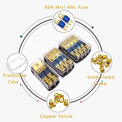 Bloque de distribución de cobre para amplificador de audio de automóvil