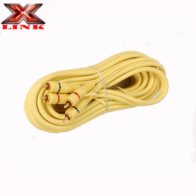 Cable de audio RCA dorado 2 de macho a macho para altavoz estéreo o conector de subwoofer Tipo Ninguno