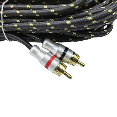 5.5mm Diámetro exterior PVC con chaleco de audio para automóviles Cable RCA 2M-2M para rendimiento de gama alta
