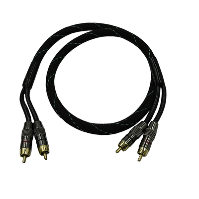 5.5mm Diámetro exterior PVC con chaleco de audio para automóviles Cable RCA 2M-2M para rendimiento de gama alta