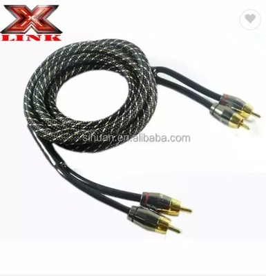 Audiófilo Par Twisted OFC Auto Audio Interconect Cable RCA de 10m con chaqueta de PVC suave