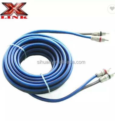 Audiófilo Par Twisted OFC Auto Audio Interconect Cable RCA de 10m con chaqueta de PVC suave