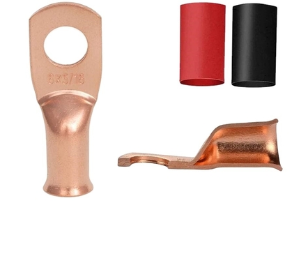 Terminal de anillo de cobre de alta capacidad de ruptura para cables de baterías AWG 2 4 6 8 10 Gauge