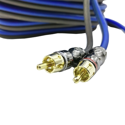 Hombre a Hombre 2 Cable RCA con mangas expandibles trenzadas de nylon de 9,5 mm de diámetro exterior