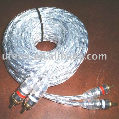 Hombre a Hombre 2 Cable RCA con mangas expandibles trenzadas de nylon de 9,5 mm de diámetro exterior
