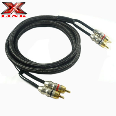 OFC 100% conductor de cobre 2 canales de cable de audio RCA para conexión de audio en automóviles y hogares