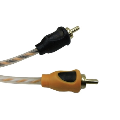 Aislamiento naranja 5.2 metros 17 pies cable RCA retorcido AV para el audio del coche flexible