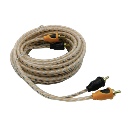 Aislamiento naranja 5.2 metros 17 pies cable RCA retorcido AV para el audio del coche flexible