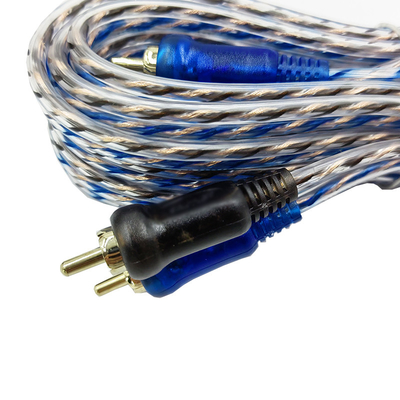 Aislamiento naranja 5.2 metros 17 pies cable RCA retorcido AV para el audio del coche flexible