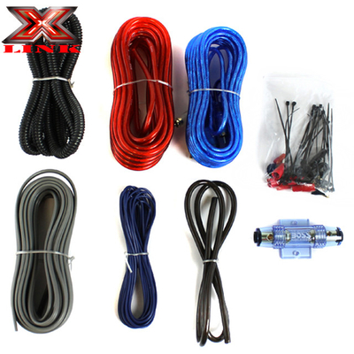 Chaqueta de PVC 0 4 8 10awg Gauge Auto Car Amp Amplifier Kit de cableado con tipo de conector RCA