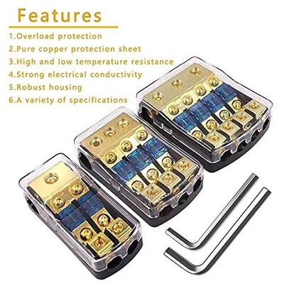 Compacto 12V Mini ANL AFS Soportador de fusibles para el sistema de audio de automóviles y barcos Conectores dorados