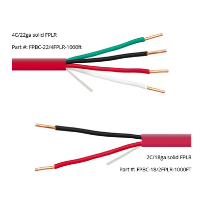 14 16 AWG 2/C 4/C Sólido 100% de cobre EWCS FPLP Pleno Cables de alarma de incendio blindados
