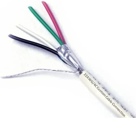 22 AWG 4 Cable de pleno blindado con conductor para seguridad/alarma/control de acceso