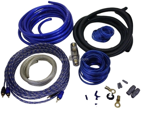 8 Ga Ofc CCA 100% Altoparlante de automóvil macho-hombre Amplificador de cable de audio Subwoofer Kit de instalación Conductor Cobre desnudo Negro / Azul / Rojo