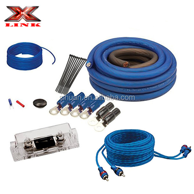 Conector dorado pareja retorcida 0 4 8 GA AWG OFC CCA Auto Auto Audio Amplificador Amp Instalación de cables para altavoces de automóviles