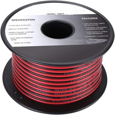 Cables flexibles ext 2pin 2 color rojo negro para bandas de LED