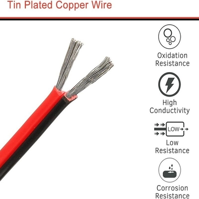 Cables flexibles ext 2pin 2 color rojo negro para bandas de LED
