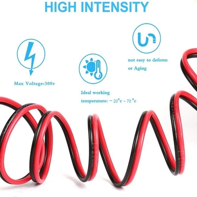 Cables flexibles ext 2pin 2 color rojo negro para bandas de LED