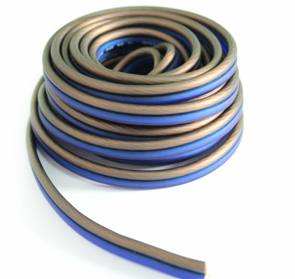 Cables de altavoz de audio de cobre flexible de 12 ga OFC con chaqueta de PVC suave y conector de oro