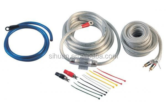 Kit de cableado del amplificador de automóviles de 4 gauges con material aislante de PVC y conductor CCA u OFC