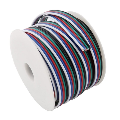 Cordón de extensión de alambre flexible para cinta de LED de calibre 1618 chaqueta de PVC RGBW RGB 3pin 4pin
