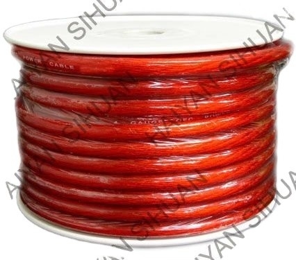 SAE J1128 Estándar 8AWG Cable de alimentación de audio de automóvil rojo transparente con certificado ISO9001