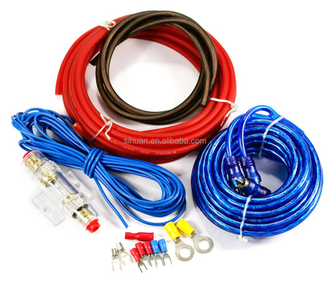Kit de cableado del amplificador de audio para automóviles con blindaje no blindado y diámetro exterior opcional