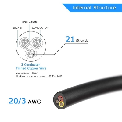 14 Gauge 2 Conductores 4 Conductores Cable eléctrico para iluminación de la casa negra o blanca