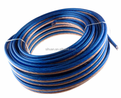 Cable de altavoz de automóvil transparente transparente chaqueta de PVC 14 Awg