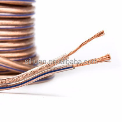 Vestido de PVC transparente 14AWG cable de altavoz flexible de 200 pies / 60,9 metros para altavoces para el hogar y el automóvil