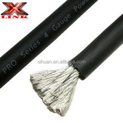 Chaqueta de PVC suave 1/0 Awg Cable de alimentación para conductor de cobre de audio de automóviles 0 calibre de cable Ofc