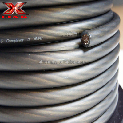 Chaqueta de PVC suave 1/0 Awg Cable de alimentación para conductor de cobre de audio de automóviles 0 calibre de cable Ofc