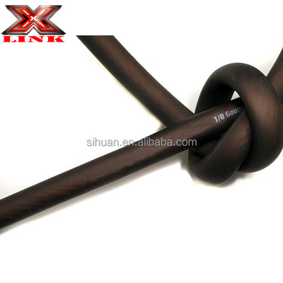 Chaqueta de PVC suave 1/0 Awg Cable de alimentación para conductor de cobre de audio de automóviles 0 calibre de cable Ofc