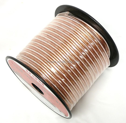 Cables de cable de altavoz transparente de 12 a 20 gauges chaqueta de PVC OFC CCA de cobre para audio