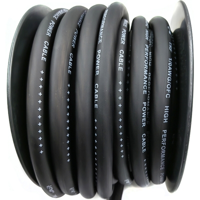 1/0 AWG Medidor de gran tamaño 4/0 GA Auto Audio OFC Cable de alimentación Toque suave chaqueta de PVC flexible