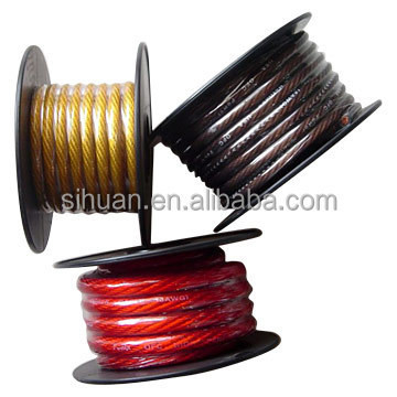 Cable de alimentación AWG de PVC conforme con CEA-2015 para el sistema de audio de automóviles