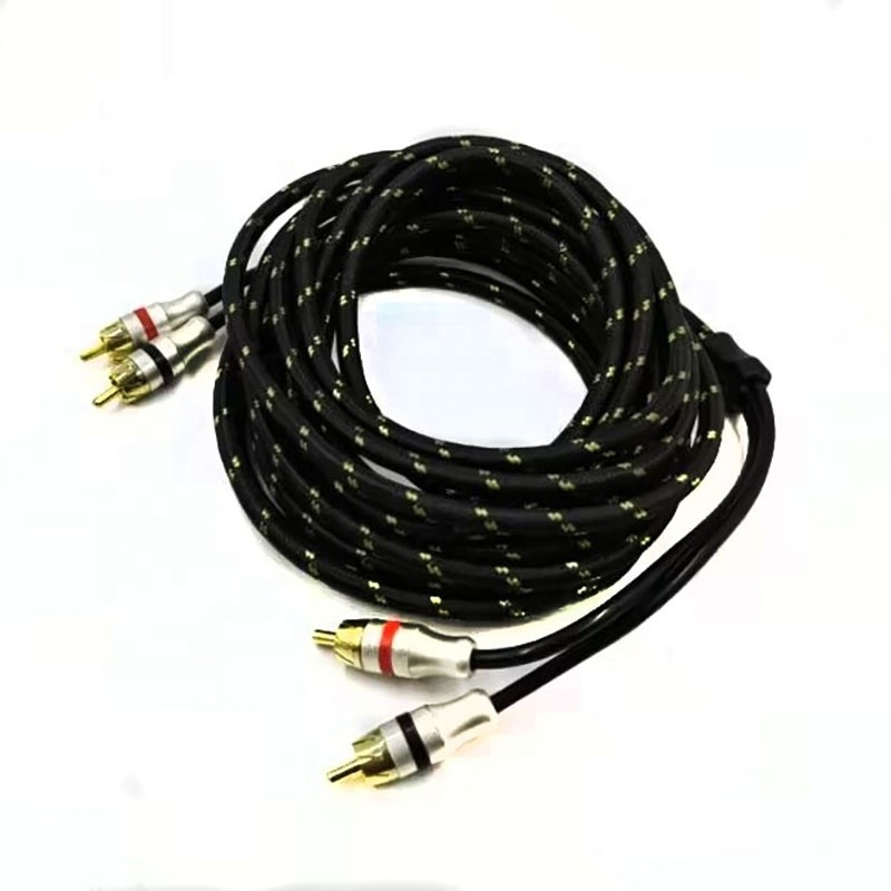 5.5mm Diámetro exterior PVC con chaleco de audio para automóviles Cable RCA 2M-2M para rendimiento de gama alta