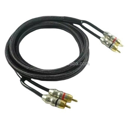 Audiófilo Par Twisted OFC Auto Audio Interconect Cable RCA de 10m con chaqueta de PVC suave