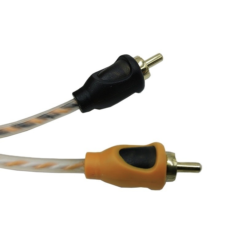 Aislamiento naranja 5.2 metros 17 pies cable RCA retorcido AV para el audio del coche flexible