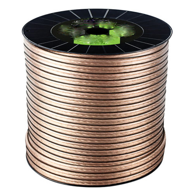 Multimedia 16 Gauge 2 Conductor Standard de altavoces Rollo de alambre con color de conector de oro