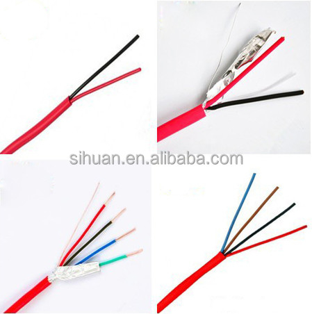 Cable de alarma de incendio FPLR sólido CCA 18 AWG 2 / C enlatado 1000 Ft Protección de conductor de cobre rojo