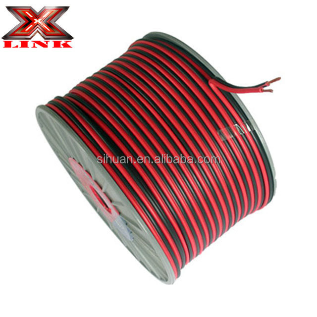 Cables de altavoz de audio de cobre flexible de 12 ga OFC con chaqueta de PVC suave y conector de oro