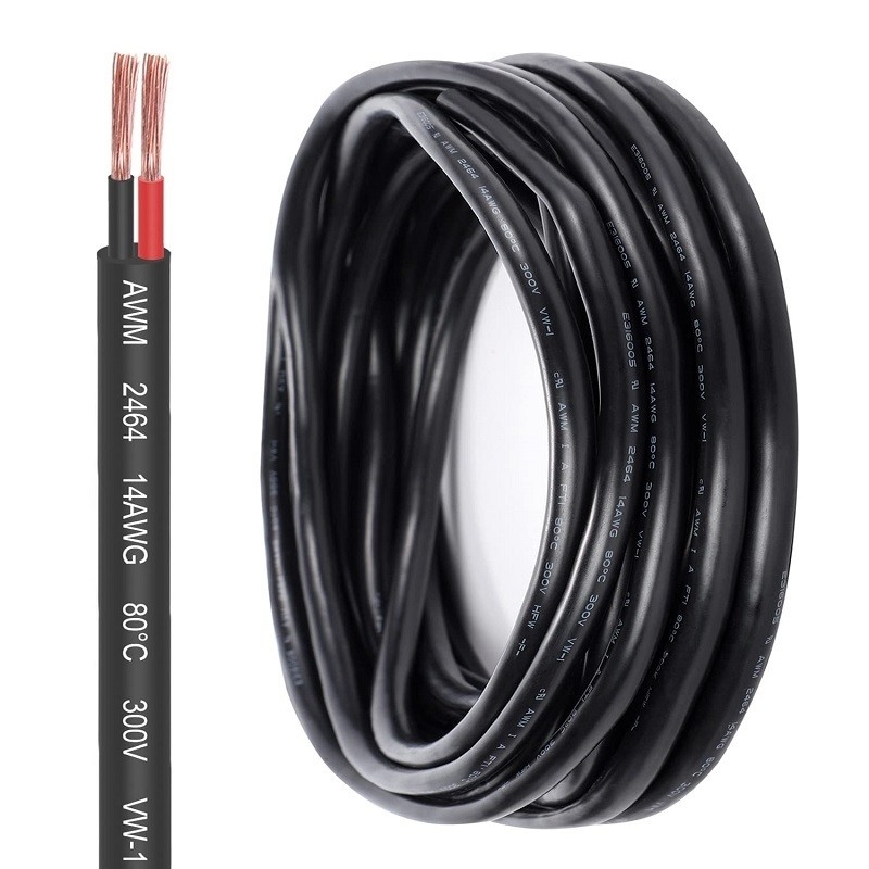 14 Gauge 2/3 Cordón de PVC de conductor de cobre en hebras para iluminación de banda LED y automoción