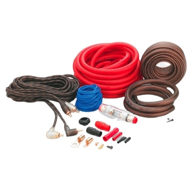 Kit de cableado del amplificador de automóviles de 4 gauges con material aislante de PVC y conductor CCA u OFC