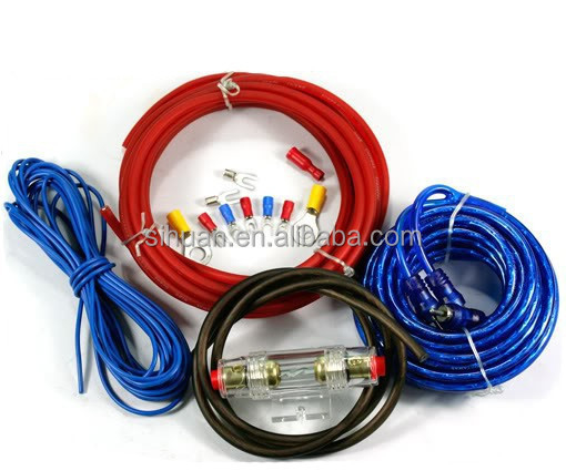 Kit de cable RCA de doble blindaje de rendimiento caliente para amplificador de audio de automóvil profesional