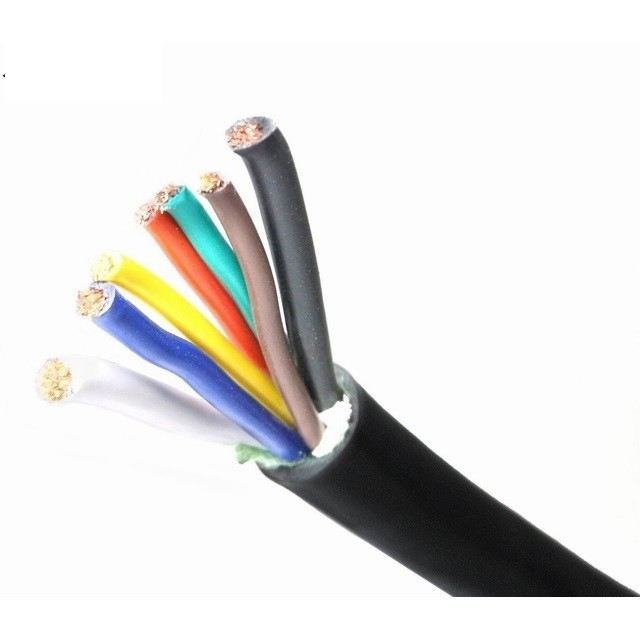 7 núcleo chaqueta negra 5C Way Pin Cable de iluminación de remolque con conductor de cobre recocido