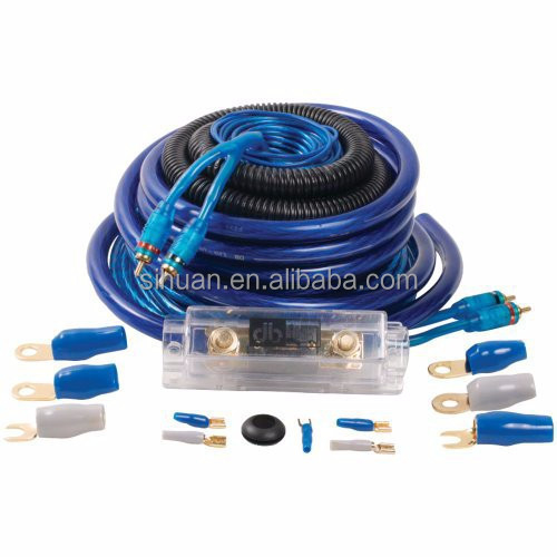 Kit de cableado del amplificador de audio para automóviles con tipo de conector RCA y color del cable personalizable