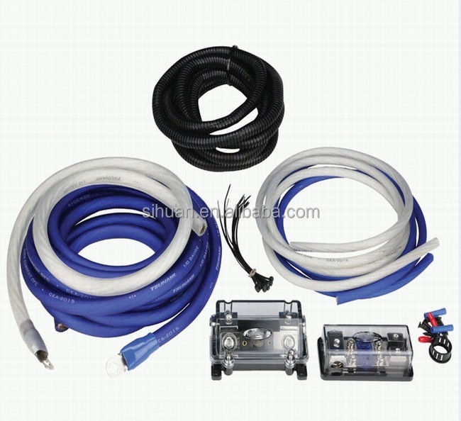 OFC Conductor 0 2 4 6 8 Gauge AWG GA Kit de cable de audio para automóviles para el sistema de altavoces