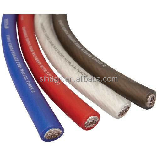 Chaqueta de PVC 4 AWG OFC Car Audio Power Wire en cualquier color Compatible con la especificación completa de EE.UU. CEA-2015